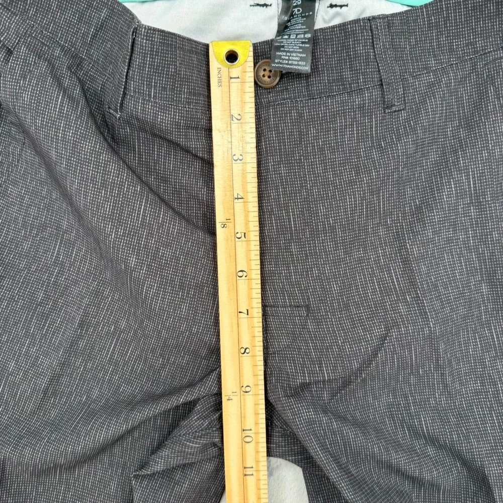 7 Diamonds Zion Performance Strech Shorts Mens 29 Grey Micro Pattern Golf